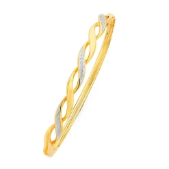 Prouds Bangles>9Ct Gold Two Tone 5.5X60Mm Hollow Bangle