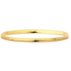 Prouds Bangles>9Ct Gold 4X62Mm Solid Bangle