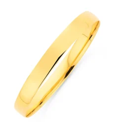 Prouds Bangles>9Ct Gold 8X65Mm Solid Bangle
