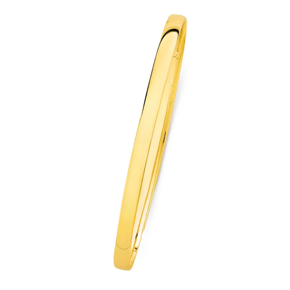 Prouds Bangles>9Ct Gold 4X65Mm Solid Oval Bangle