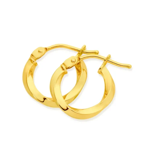 Prouds Earrings>9Ct Gold 1.5X8Mm Twist Hoop Earrings