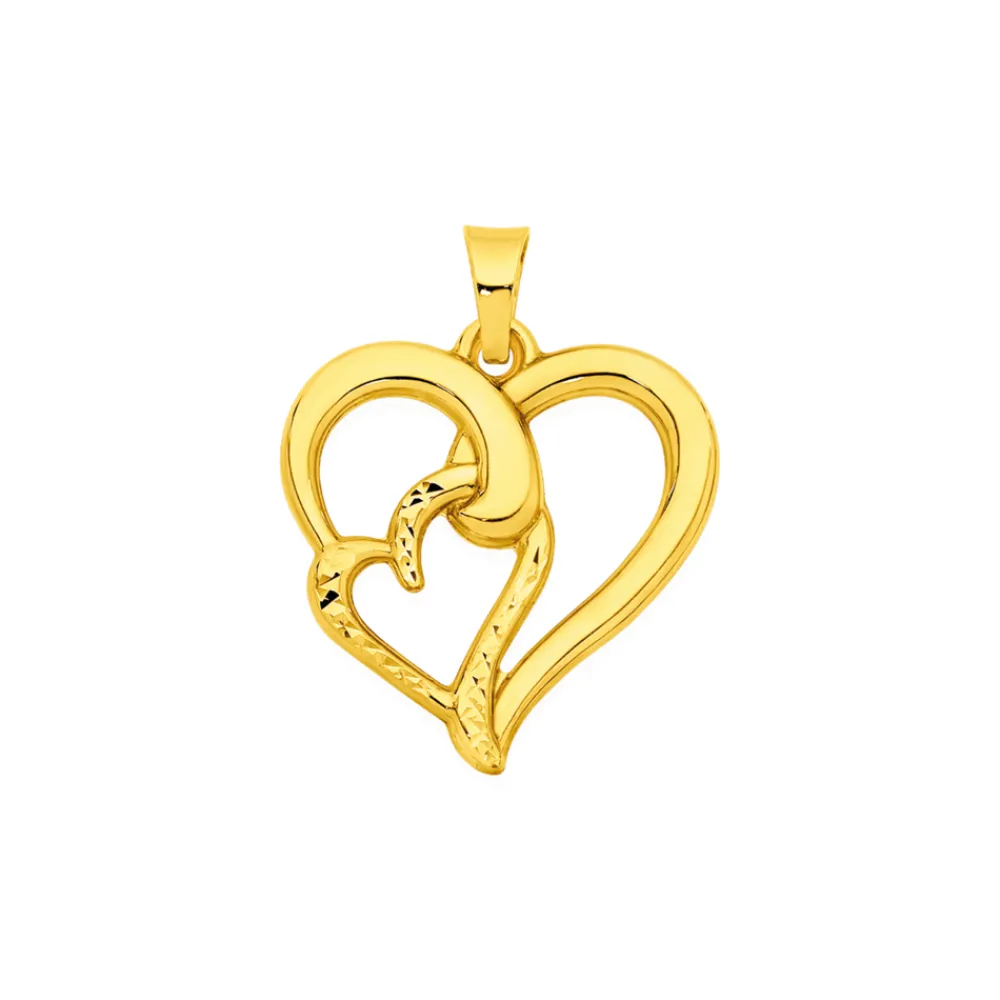 Prouds Pendants>9Ct Gold 'Your Heart In Mine' Heart Pendant