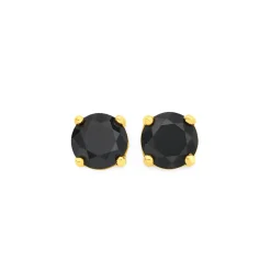 Prouds Earrings>9Ct 5Mm Black Sapphire Stud Earrings In Black