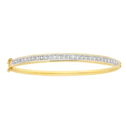 Prouds Bangles>9Ct 60Mm Diamond Bangle Tdw=.25Ct