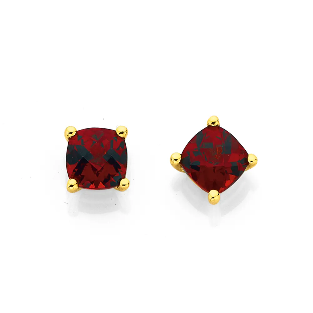 Prouds Earrings>9Ct 5Mm Garnet Stud Earrings In Red