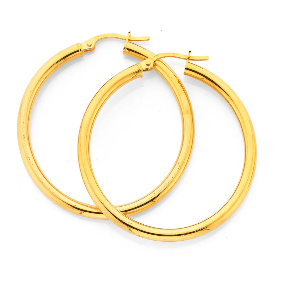 Prouds Earrings>9Ct 30Mm Polished Hoop Earrings