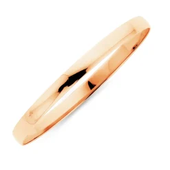 Prouds Bangles>9Ct Rose Gold 6X65Mm Solid Bangle