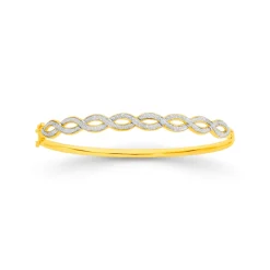 Prouds Bangles>9Ct Two Tone Gold 60Mm Bangle