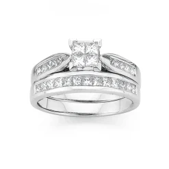 Prouds Rings>18Ct White Gold Diamond Bridal Set