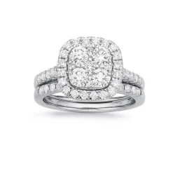 Prouds Rings>18Ct White Gold Diamond Bridal Ring Set