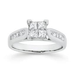 Prouds Rings>18Ct White Gold Diamond Princess Cut Ring