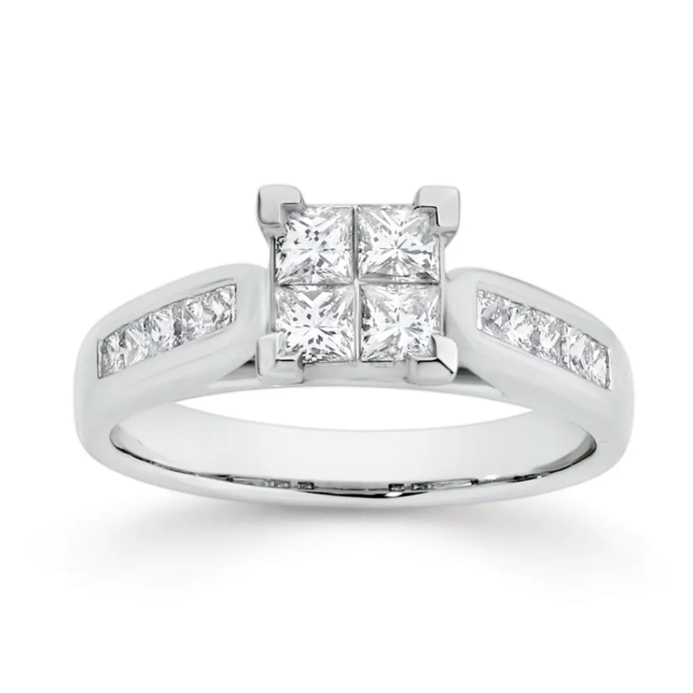 Prouds Rings>18Ct White Gold Diamond Princess Cut Ring