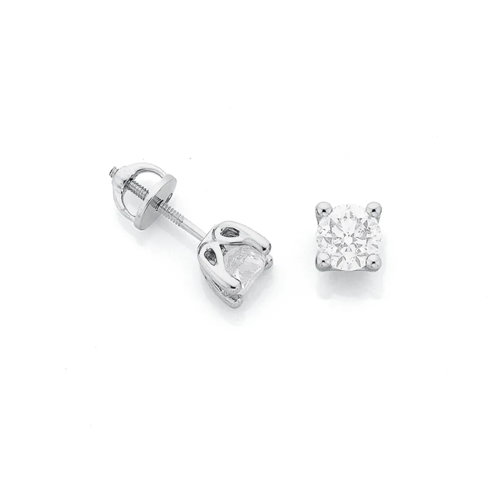 Prouds Earrings>18Ct White Gold Diamond Studs
