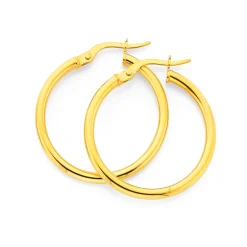 Prouds Earrings>9Ct 2X20Mm Polished Hoop Earrings