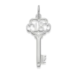 Prouds Charms>Silver 18 Scroll Key Charm