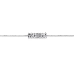 Prouds Body Jewellery>Silver & Silver Plated Crystal 7 Lucky Rings Anklet In White