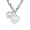 Prouds Necklaces>Silver Belcher Heart Cz Tree Of Life Necklet In White