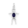 Prouds Charms>Silver Blue Cubic Zirconia Boy Charm In Blue