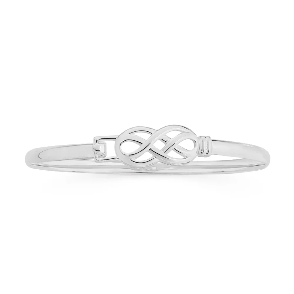 Prouds Bangles>Silver Celtic Infinity Hook Clip Bangle