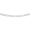 Prouds Necklaces>Silver 55Cm 3+1 Figaro Chain