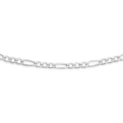 Prouds Necklaces>Silver 55Cm 3+1 Figaro Chain