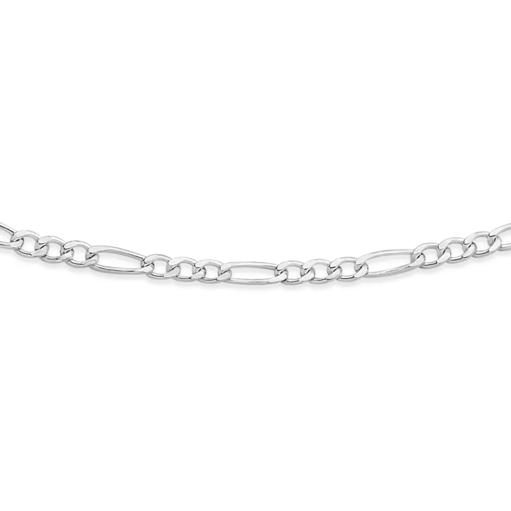 Prouds Necklaces>Silver 55Cm 3+1 Figaro Chain