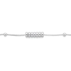Prouds Body Jewellery>Silver 25Cm 7 Lucky Rings Anklet