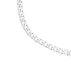 Prouds Necklaces>Silver 55Cm Bevelled Curb Chain