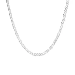 Prouds Necklaces>Silver 60Cm Dia Cut Solid Curb Chain