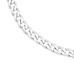Prouds Necklaces>Silver 50Cm Diamond Cut Curb Chain