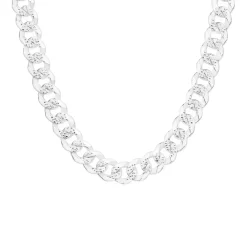 Prouds Necklaces>Silver 50Cm Fancy Dia Cut Curb Chain