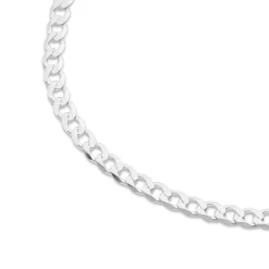 Prouds Necklaces>Silver 55Cm Flat Dia Cut Curb Chain