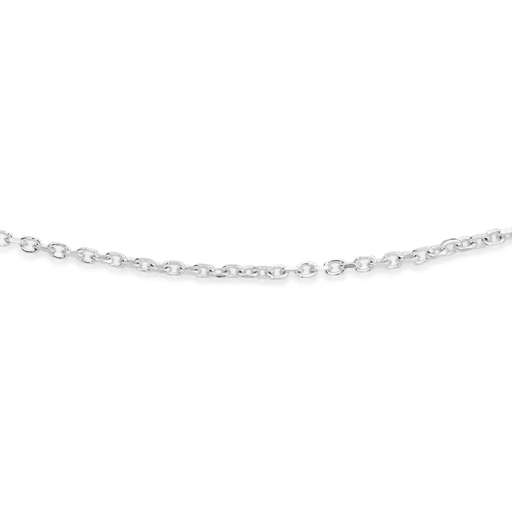 Prouds Necklaces>Silver 45Cm Medium Diamond Cut Trace Chain