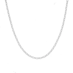 Prouds Necklaces>Silver 45Cm Oval Solid Belcher Chain