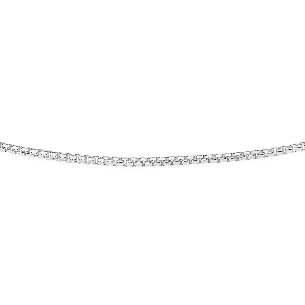 Prouds Necklaces>Silver 50Cm Rounded Box Chain