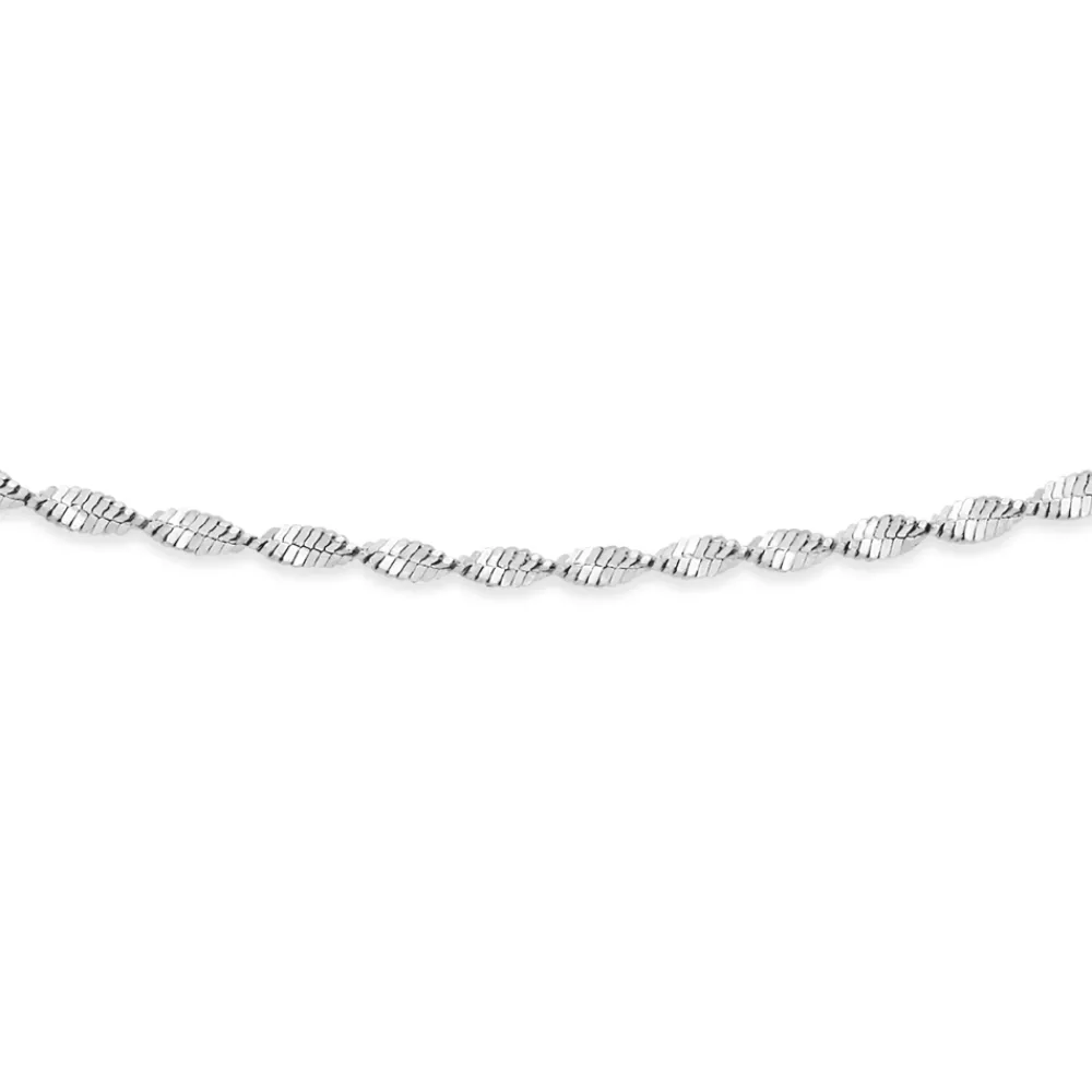 Prouds Necklaces>Silver 50Cm Shiny Twist Serpentine Chain