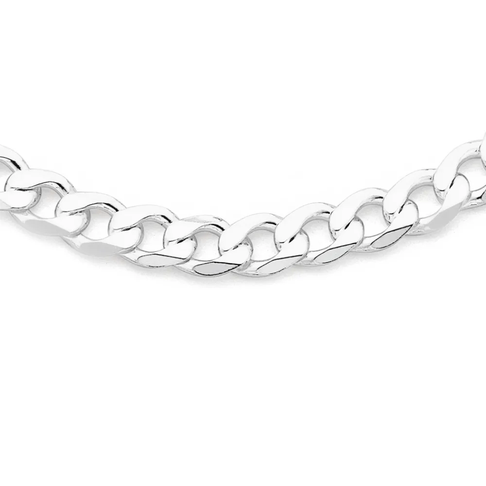 Prouds Necklaces>Silver 50Cm Solid Bevelled Curb Chain