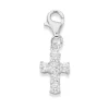 Prouds Charms>Silver Cz Cross Charm In White