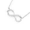 Prouds Necklaces>Silver Cz Horizontal Infinity Necklet In White
