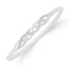 Prouds Bangles>Silver Cz Plait Bangle In White