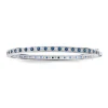 Prouds Bangles>Silver Dark Blue & White Cubic Zirconia Oval Bangle In Blue