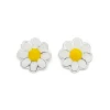 Prouds Earrings>Silver Enamel Daisy Stud Earrings