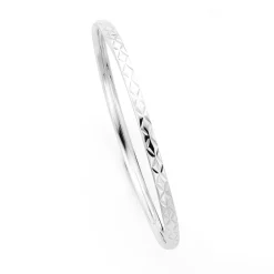 Prouds Bangles>Silver Engraved Hollow Bangle