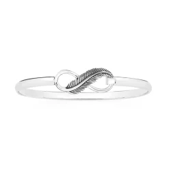 Prouds Bangles>Silver Feather Bangle