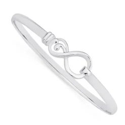 Prouds Bangles>Silver Infinity Hook Top Bangle