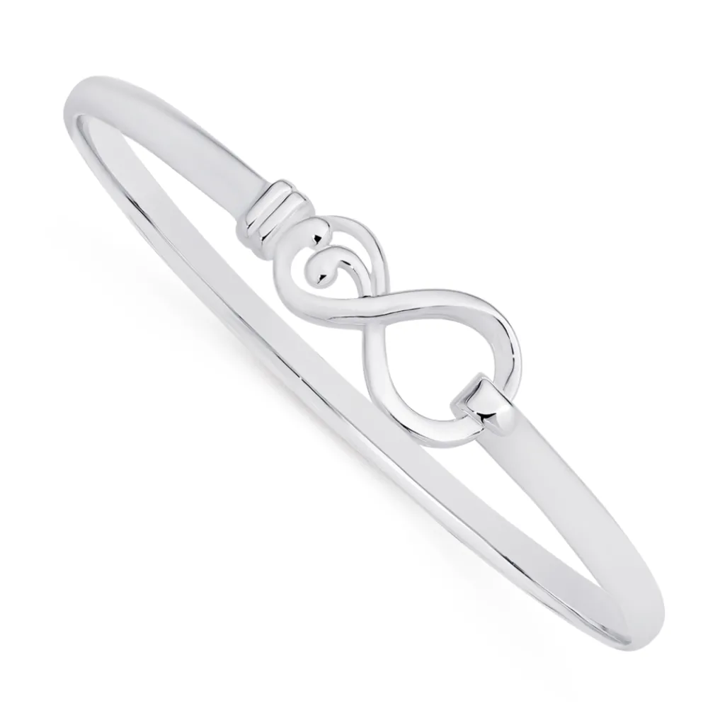 Prouds Bangles>Silver Infinity Hook Top Bangle