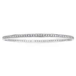 Prouds Bangles>Silver 65Mm Cubic Zirconia Bangle In White