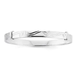 Prouds Bangles>Silver 40Mm Engraved Adjustable Bangle