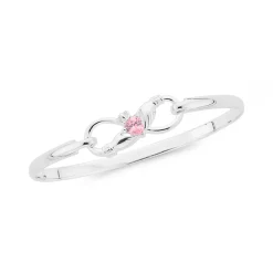 Prouds Bangles>Silver 45Mm Pink Cz Claddagh Infinity Bangle In Pink