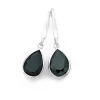 Prouds Earrings>Silver Pear Black Cubic Zirconia Hook Earrings In Black